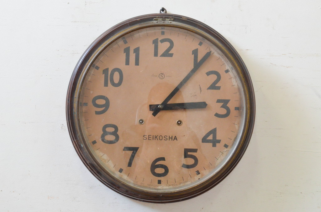 和製アンティーク　精工舎(SEIKOSHA、セイコー)　TRADE(S)MARK　懐かしい雰囲気漂うトーマス型掛け時計(柱時計、古時計、振り子時計)(R-072234)