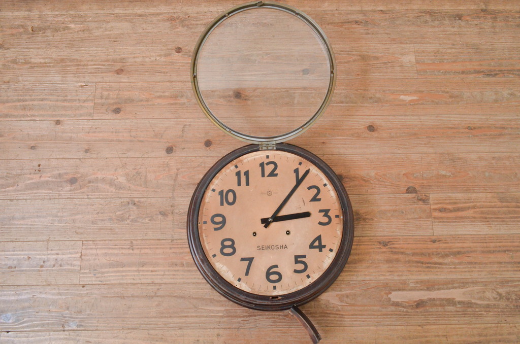 和製アンティーク　精工舎(SEIKOSHA、セイコー)　TRADE(S)MARK　懐かしい雰囲気漂うトーマス型掛け時計(柱時計、古時計、振り子時計)(R-072234)