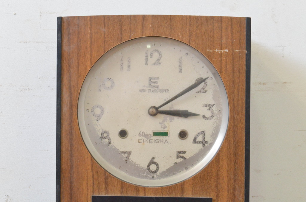 和製アンティーク　EIKEISHA(栄計舎)　60DAY　昭和レトロ　昔懐かしい雰囲気の掛け時計(柱時計、古時計、振り子時計)(R-072229)