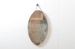フランスビンテージ　シンプルなデザインが上品なウォールミラー(ヴィンテージ、壁掛け鏡、面取り鏡)(R-060097)