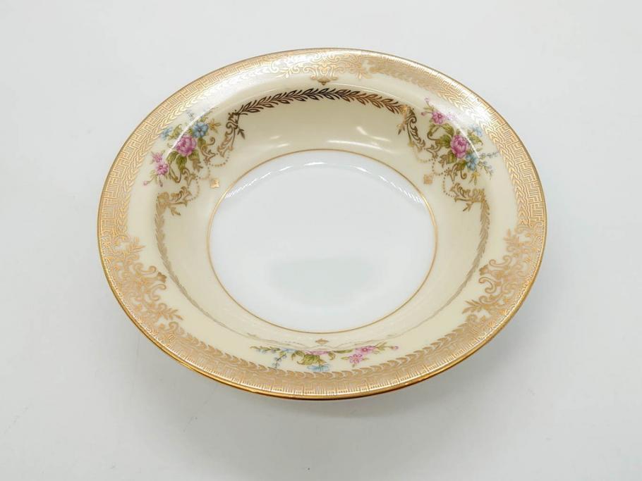 オールドノリタケ　NORITAKE　金彩　煌びやかなデザインが目を惹くボウル6客セット(花、フラワー、プレート、皿、洋食器、サラダ)(R-074111)