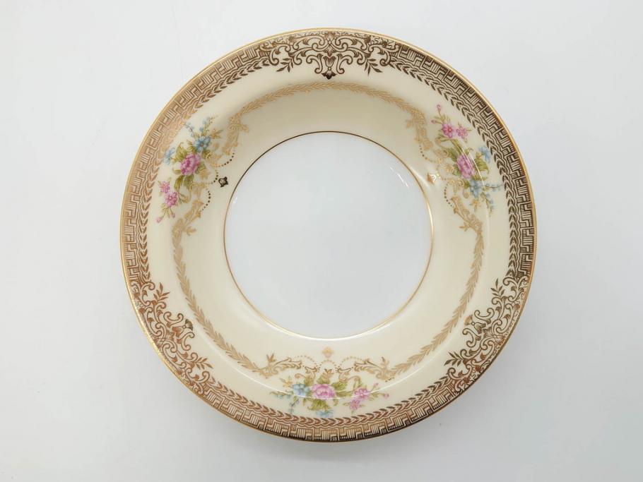 オールドノリタケ　NORITAKE　金彩　煌びやかなデザインが目を惹くボウル6客セット(花、フラワー、プレート、皿、洋食器、サラダ)(R-074111)