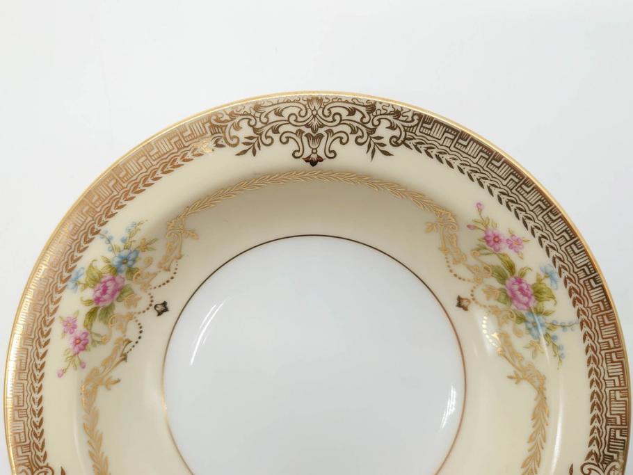 オールドノリタケ　NORITAKE　金彩　煌びやかなデザインが目を惹くボウル6客セット(花、フラワー、プレート、皿、洋食器、サラダ)(R-074111)