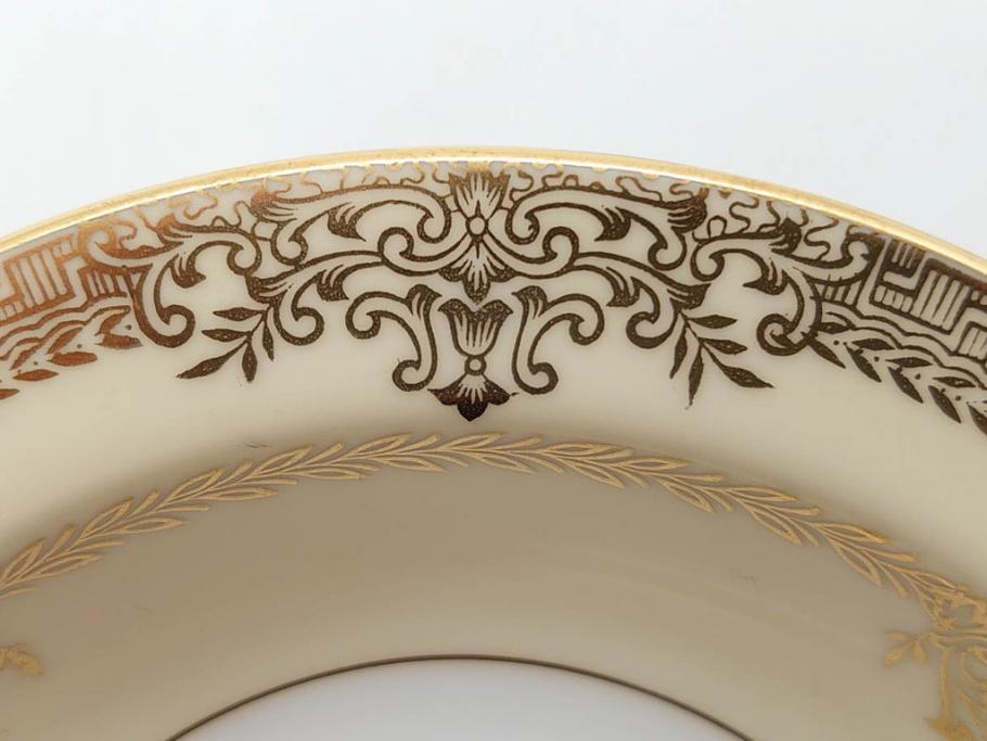 オールドノリタケ　NORITAKE　金彩　煌びやかなデザインが目を惹くボウル6客セット(花、フラワー、プレート、皿、洋食器、サラダ)(R-074111)