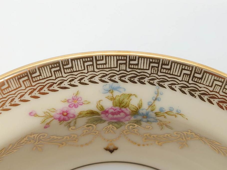 オールドノリタケ　NORITAKE　金彩　煌びやかなデザインが目を惹くボウル6客セット(花、フラワー、プレート、皿、洋食器、サラダ)(R-074111)