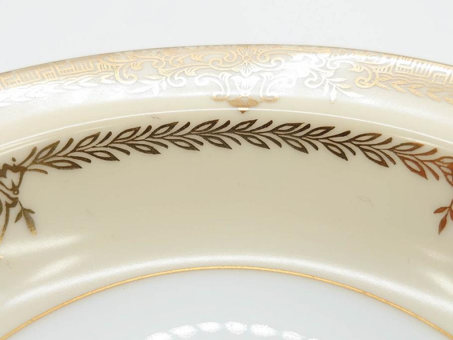 オールドノリタケ　NORITAKE　金彩　煌びやかなデザインが目を惹くボウル6客セット(花、フラワー、プレート、皿、洋食器、サラダ)(R-074111)