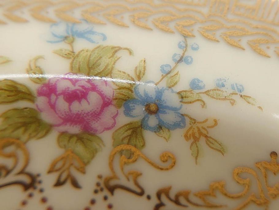 オールドノリタケ　NORITAKE　金彩　煌びやかなデザインが目を惹くボウル6客セット(花、フラワー、プレート、皿、洋食器、サラダ)(R-074111)