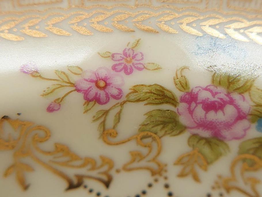 オールドノリタケ　NORITAKE　金彩　煌びやかなデザインが目を惹くボウル6客セット(花、フラワー、プレート、皿、洋食器、サラダ)(R-074111)