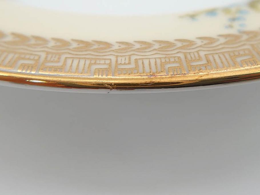 オールドノリタケ　NORITAKE　金彩　煌びやかなデザインが目を惹くボウル6客セット(花、フラワー、プレート、皿、洋食器、サラダ)(R-074111)