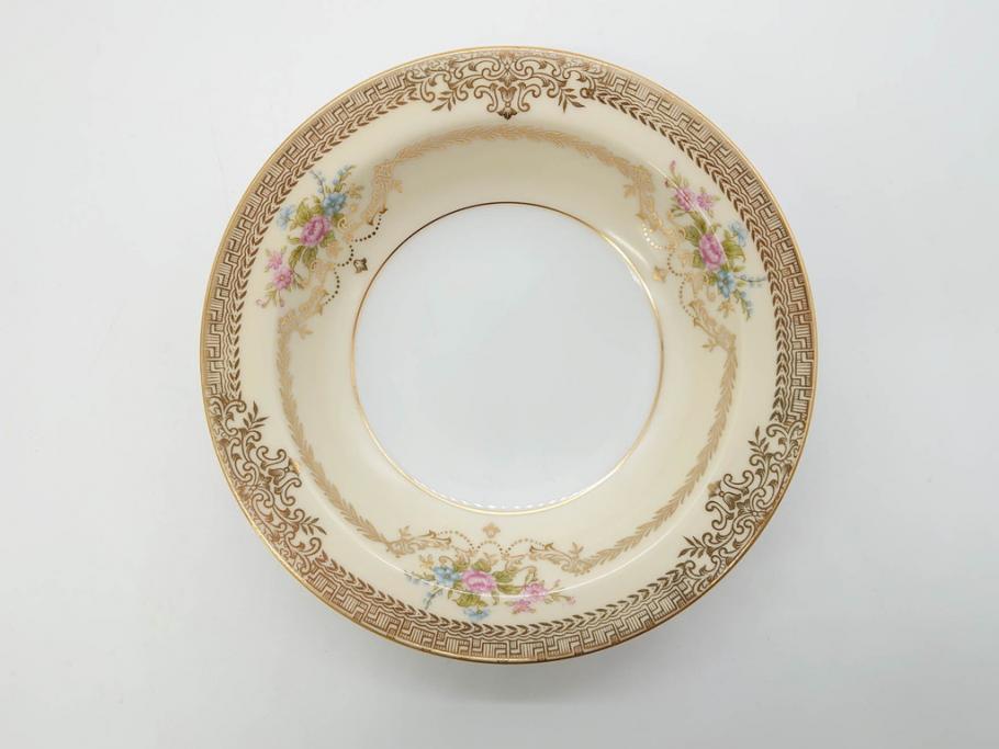 オールドノリタケ　NORITAKE　金彩　煌びやかなデザインが目を惹くボウル6客セット(花、フラワー、プレート、皿、洋食器、サラダ)(R-074112)