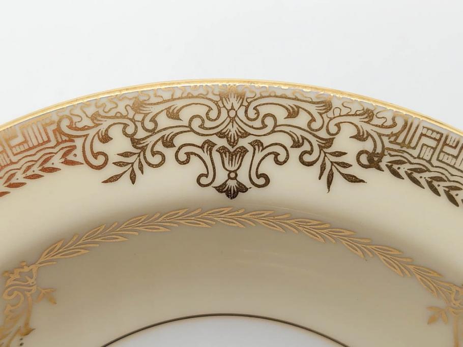 オールドノリタケ　NORITAKE　金彩　煌びやかなデザインが目を惹くボウル6客セット(花、フラワー、プレート、皿、洋食器、サラダ)(R-074112)