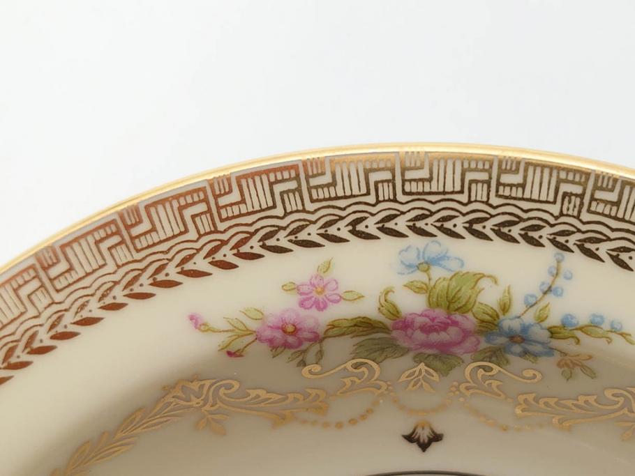 オールドノリタケ　NORITAKE　金彩　煌びやかなデザインが目を惹くボウル6客セット(花、フラワー、プレート、皿、洋食器、サラダ)(R-074112)