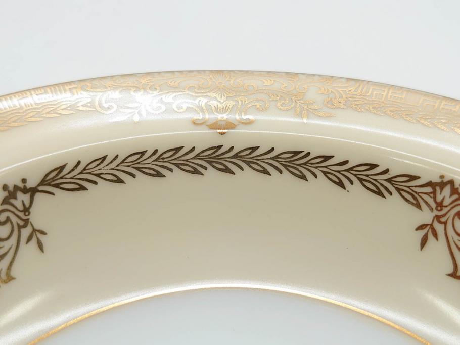 オールドノリタケ　NORITAKE　金彩　煌びやかなデザインが目を惹くボウル6客セット(花、フラワー、プレート、皿、洋食器、サラダ)(R-074112)