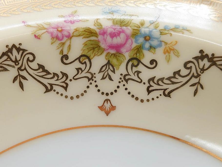 オールドノリタケ　NORITAKE　金彩　煌びやかなデザインが目を惹くボウル6客セット(花、フラワー、プレート、皿、洋食器、サラダ)(R-074112)