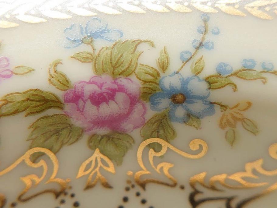 オールドノリタケ　NORITAKE　金彩　煌びやかなデザインが目を惹くボウル6客セット(花、フラワー、プレート、皿、洋食器、サラダ)(R-074112)