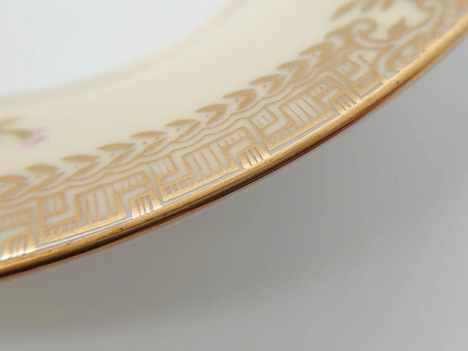 オールドノリタケ　NORITAKE　金彩　煌びやかなデザインが目を惹くボウル6客セット(花、フラワー、プレート、皿、洋食器、サラダ)(R-074112)