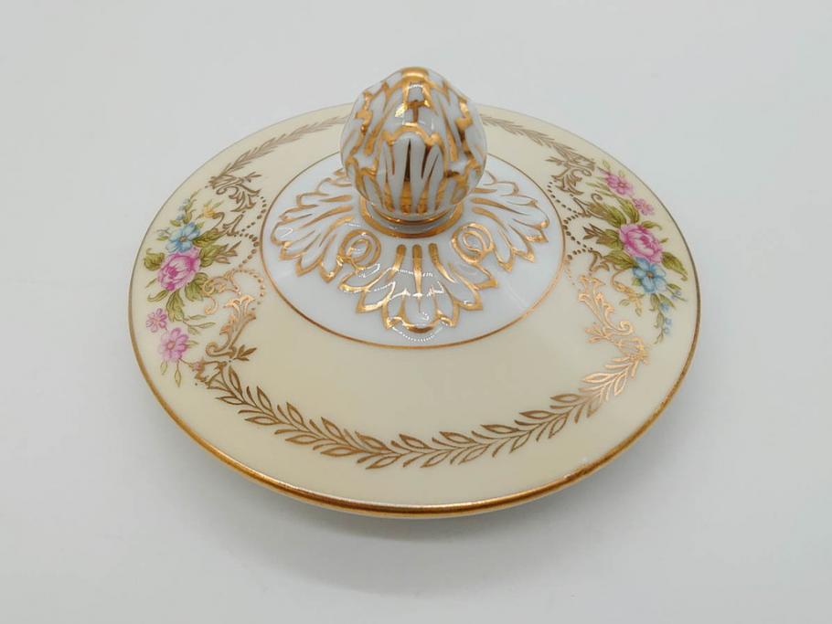 オールドノリタケ　NORITAKE　金彩　ゴールドの装飾が華やかさを演出するチューリン&シュガーポット(花、フラワー、ボンボン入れ、小物入れ、蓋物、洋食器)(R-074113)