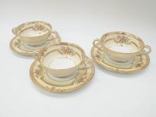 イギリスビンテージ　 ROYAL DOULTON(ロイヤルドルトン)　monteigne　スープカップトリオ4客セット(洋食器)