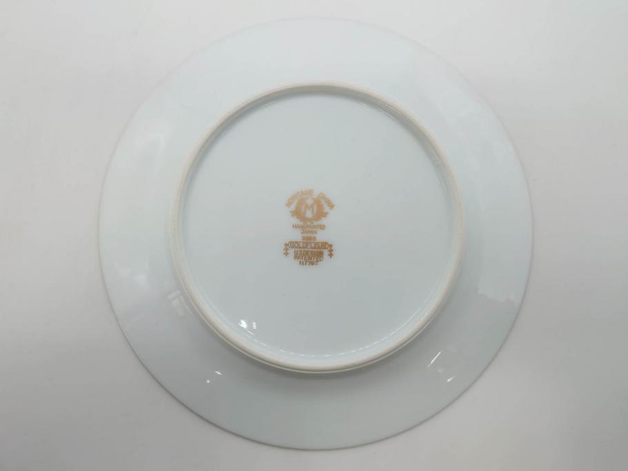 オールドノリタケ　NORITAKE　金彩　繊細なデザインがエレガントな雰囲気を醸し出すスープカップ&ソーサー3客セット(花、フラワー、C&S、洋食器)(R-074115)