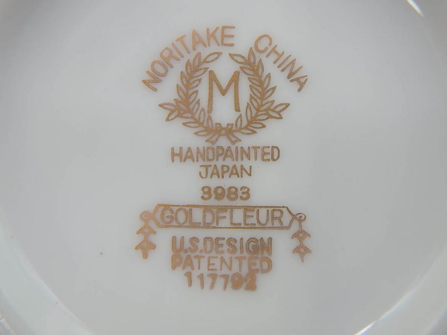 オールドノリタケ　NORITAKE　金彩　繊細なデザインがエレガントな雰囲気を醸し出すスープカップ&ソーサー3客セット(花、フラワー、C&S、洋食器)(R-074117)