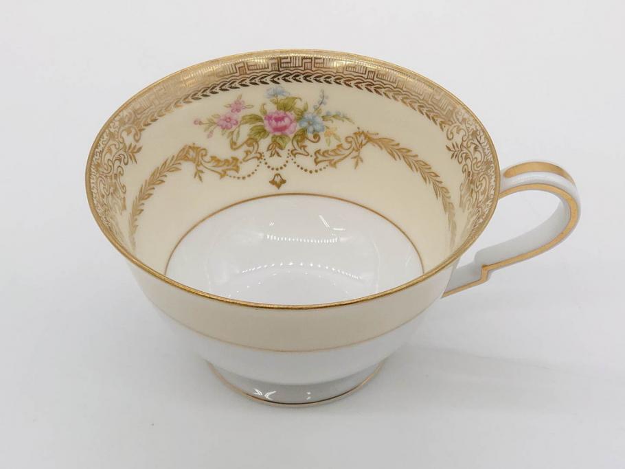 オールドノリタケ　NORITAKE　金彩　ティータイムが華やかになるティーカップ&ソーサー3客セット(花、フラワー、C&S、洋食器)(R-074118)