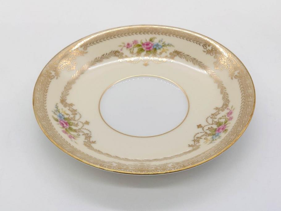 オールドノリタケ　NORITAKE　金彩　ティータイムが華やかになるティーカップ&ソーサー3客セット(花、フラワー、C&S、洋食器)(R-074118)