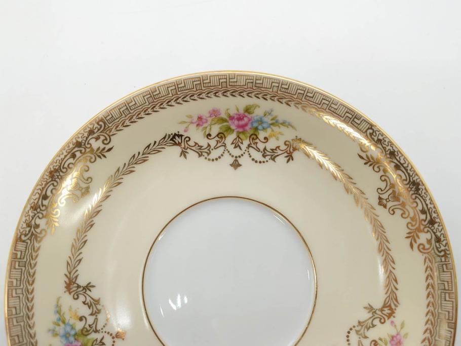 オールドノリタケ　NORITAKE　金彩　ティータイムが華やかになるティーカップ&ソーサー3客セット(花、フラワー、C&S、洋食器)(R-074118)