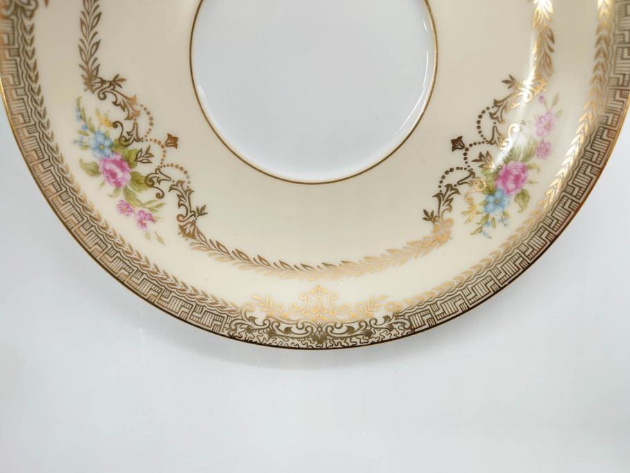 オールドノリタケ　NORITAKE　金彩　ティータイムが華やかになるティーカップ&ソーサー3客セット(花、フラワー、C&S、洋食器)(R-074118)