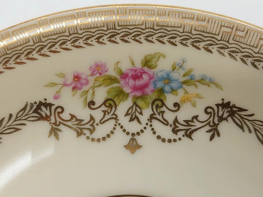 オールドノリタケ　NORITAKE　金彩　ティータイムが華やかになるティーカップ&ソーサー3客セット(花、フラワー、C&S、洋食器)(R-074118)