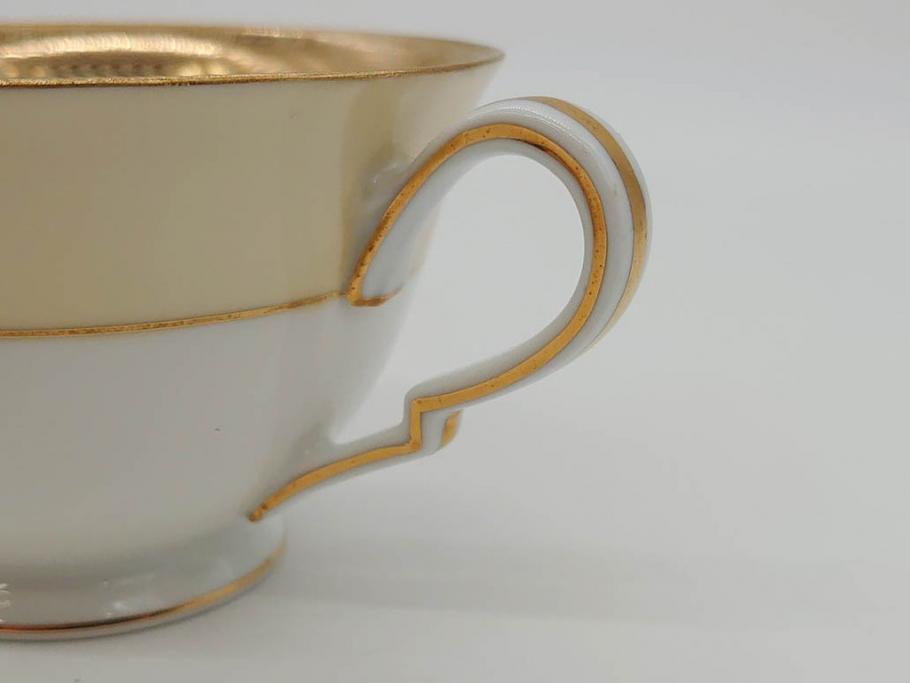 オールドノリタケ　NORITAKE　金彩　ティータイムが華やかになるティーカップ&ソーサー3客セット(花、フラワー、C&S、洋食器)(R-074119)