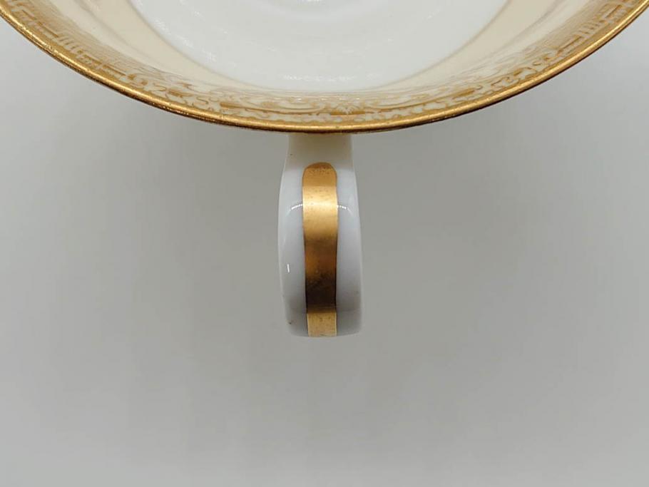 オールドノリタケ　NORITAKE　金彩　ティータイムが華やかになるティーカップ&ソーサー3客セット(花、フラワー、C&S、洋食器)(R-074119)