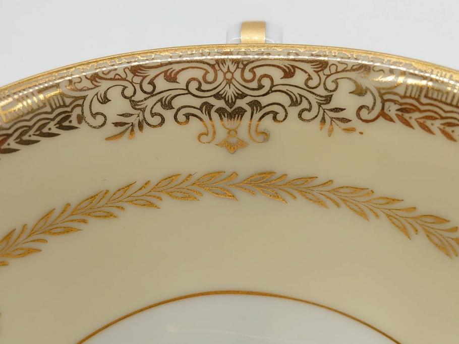 オールドノリタケ　NORITAKE　金彩　ティータイムが華やかになるティーカップ&ソーサー3客セット(花、フラワー、C&S、洋食器)(R-074119)