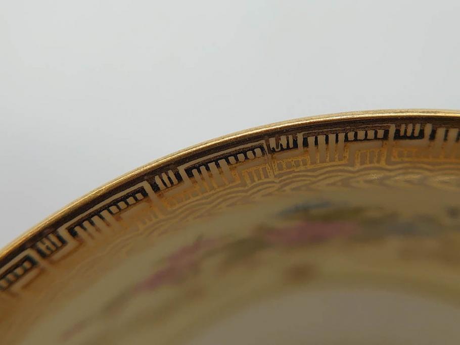 オールドノリタケ　NORITAKE　金彩　ティータイムが華やかになるティーカップ&ソーサー3客セット(花、フラワー、C&S、洋食器)(R-074119)