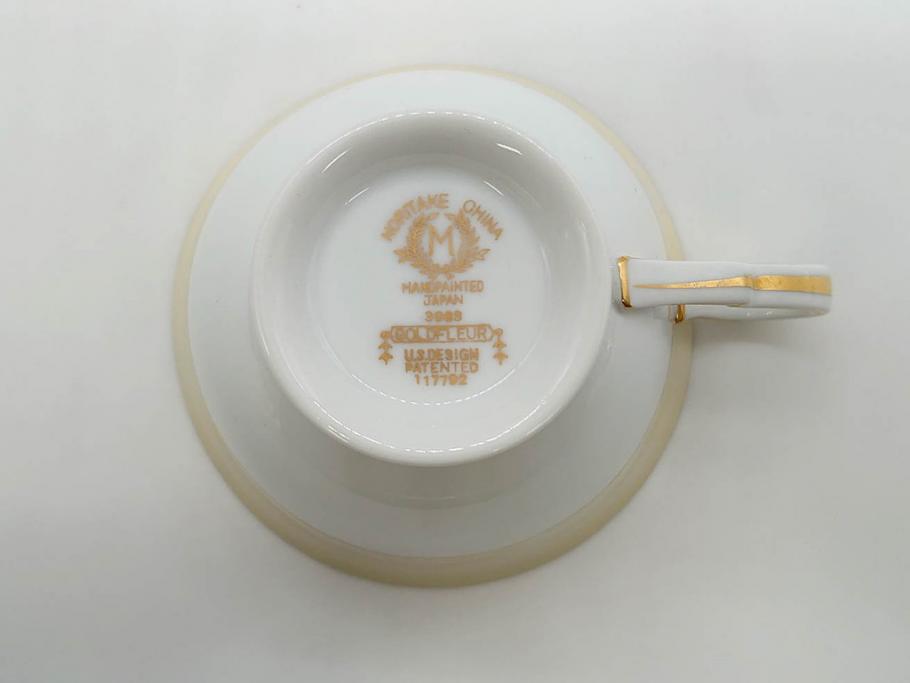 オールドノリタケ　NORITAKE　金彩　ティータイムが華やかになるティーカップ&ソーサー3客セット(花、フラワー、C&S、洋食器)(R-074119)