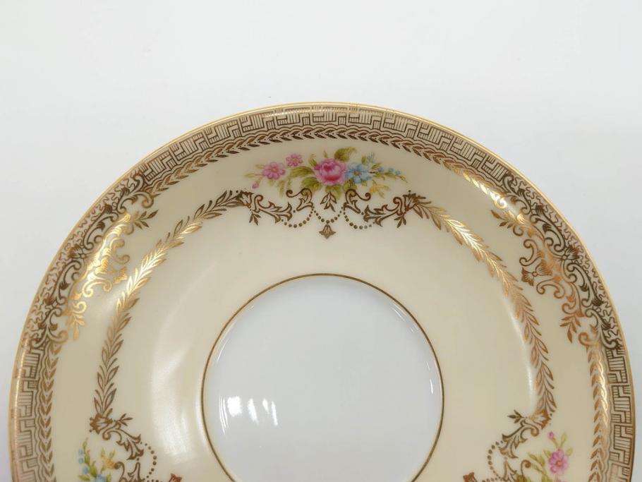 オールドノリタケ　NORITAKE　金彩　ティータイムが華やかになるティーカップ&ソーサー3客セット(花、フラワー、C&S、洋食器)(R-074119)