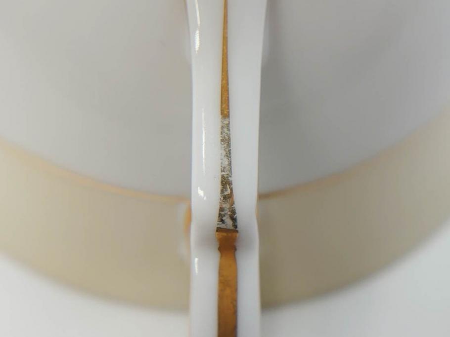 オールドノリタケ　NORITAKE　金彩　ティータイムが華やかになるティーカップ&ソーサー3客セット(花、フラワー、C&S、洋食器)(R-074119)
