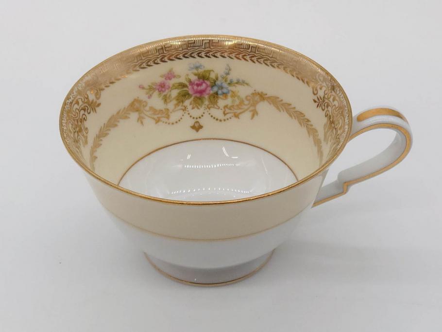 オールドノリタケ　NORITAKE　金彩　ティータイムが華やかになるティーカップ&ソーサー4客セット(花、フラワー、C&S、洋食器)(R-074120)