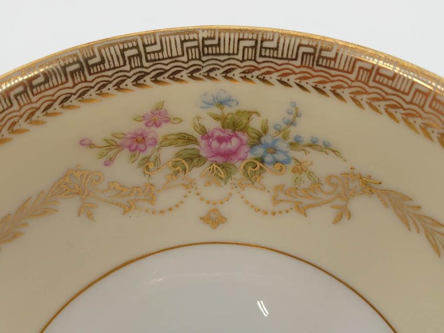 オールドノリタケ　NORITAKE　金彩　ティータイムが華やかになるティーカップ&ソーサー4客セット(花、フラワー、C&S、洋食器)(R-074120)