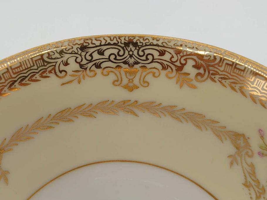 オールドノリタケ　NORITAKE　金彩　ティータイムが華やかになるティーカップ&ソーサー4客セット(花、フラワー、C&S、洋食器)(R-074120)