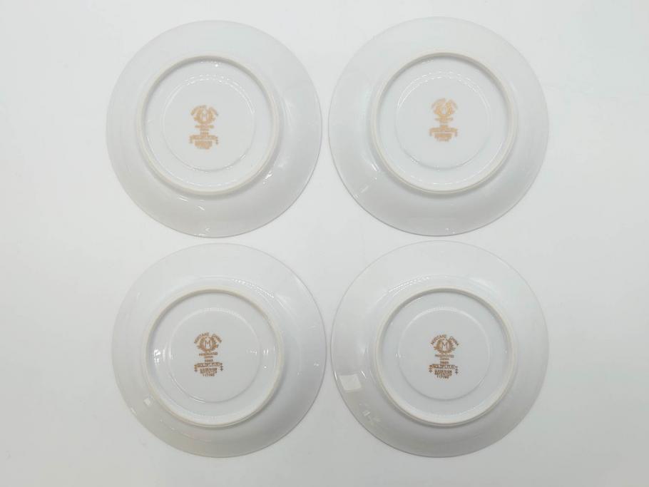 オールドノリタケ　NORITAKE　金彩　ティータイムが華やかになるティーカップ&ソーサー4客セット(花、フラワー、C&S、洋食器)(R-074120)