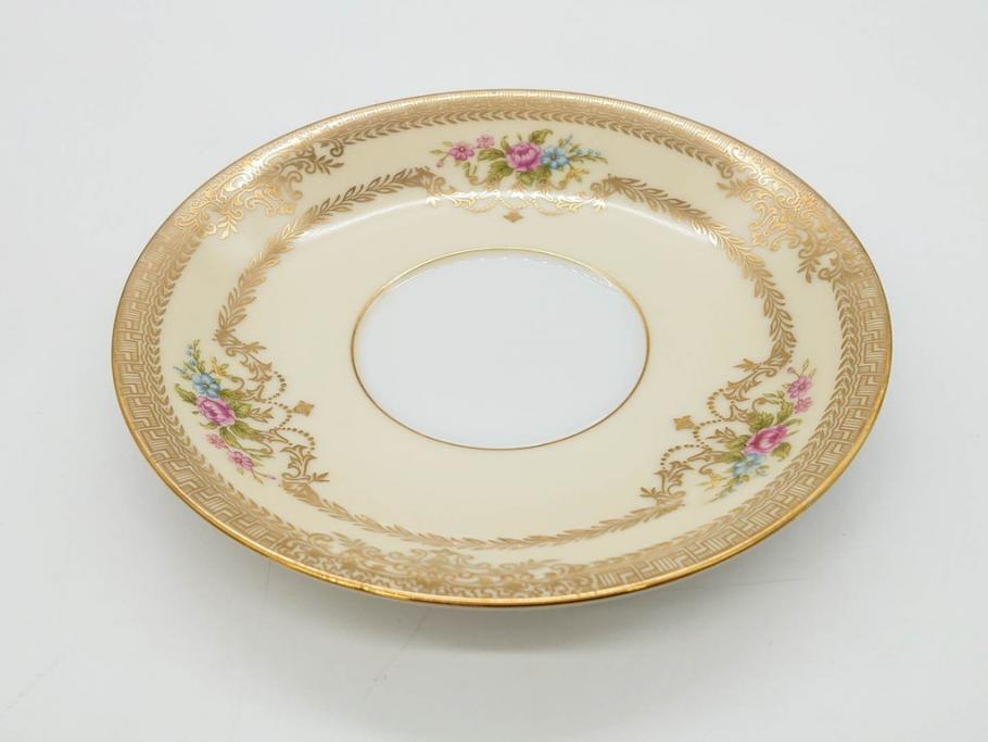 オールドノリタケ　NORITAKE　金彩　ティータイムが華やかになるティーカップ&ソーサー4客セット(花、フラワー、C&S、洋食器)(R-074120)