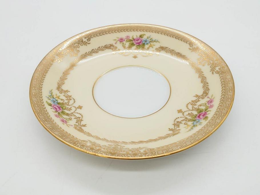 オールドノリタケ　NORITAKE　金彩　ティータイムが華やかになるティーカップ&ソーサー4客セット(花、フラワー、C&S、洋食器)(R-074120)