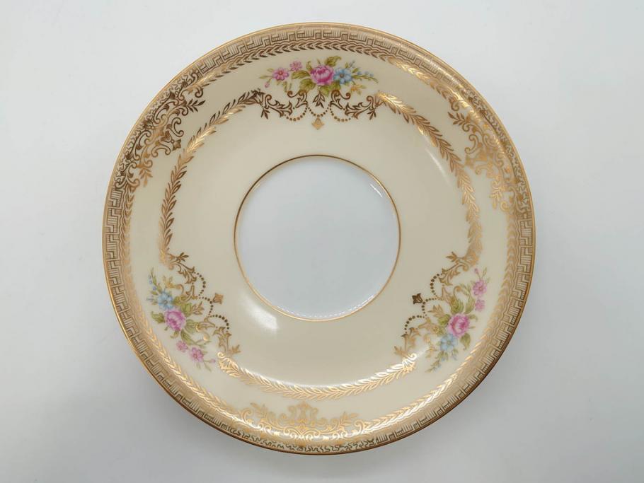 オールドノリタケ　NORITAKE　金彩　ティータイムが華やかになるティーカップ&ソーサー4客セット(花、フラワー、C&S、洋食器)(R-074120)