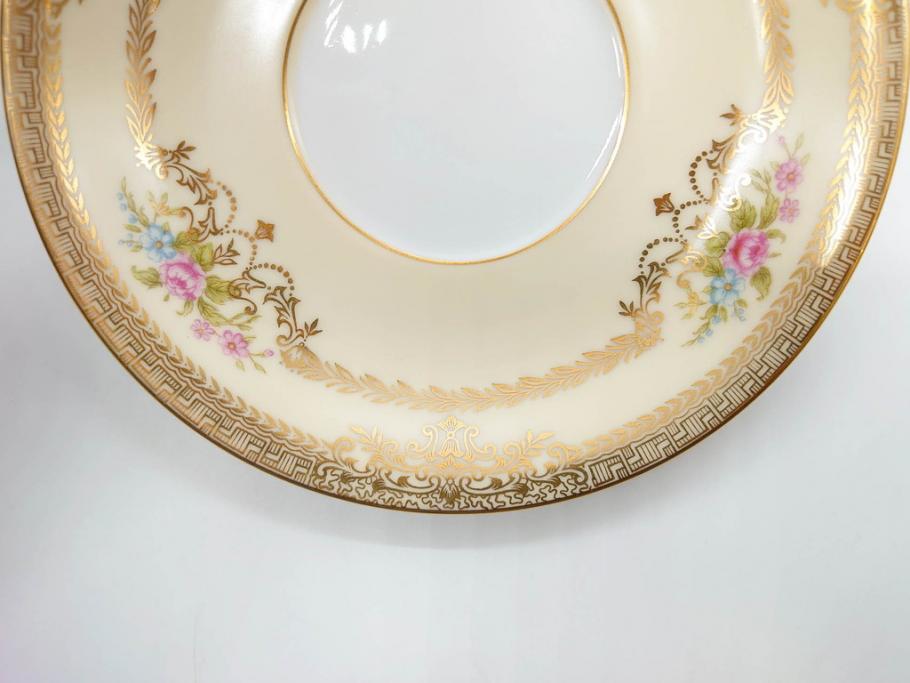 オールドノリタケ　NORITAKE　金彩　ティータイムが華やかになるティーカップ&ソーサー4客セット(花、フラワー、C&S、洋食器)(R-074120)