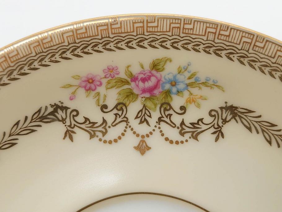 オールドノリタケ　NORITAKE　金彩　ティータイムが華やかになるティーカップ&ソーサー4客セット(花、フラワー、C&S、洋食器)(R-074120)