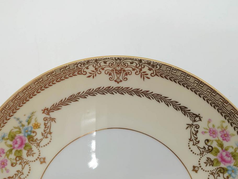 オールドノリタケ　NORITAKE　金彩　繊細なデザインが煌びやかな印象を与えるプレート6枚セット(花、フラワー、皿、洋食器)(R-074121)