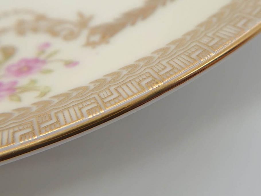 オールドノリタケ　NORITAKE　金彩　繊細なデザインが煌びやかな印象を与えるプレート6枚セット(花、フラワー、皿、洋食器)(R-074121)