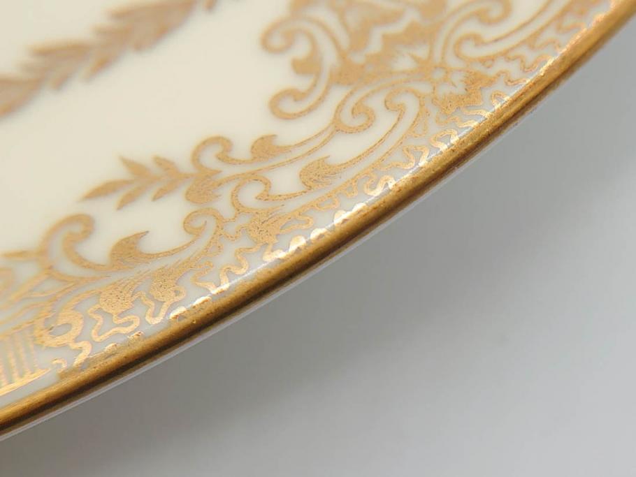 オールドノリタケ　NORITAKE　金彩　ゴールドのデザインが高級感を高めるプレート6枚セット(花、フラワー、皿、洋食器)(R-074125)