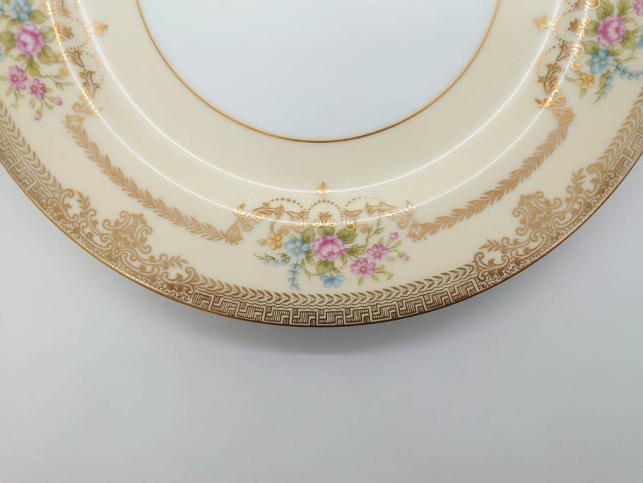 オールドノリタケ　NORITAKE　金彩　ゴールドのデザインが高級感を高めるプレート5枚セット(花、フラワー、皿、洋食器)(R-074126)