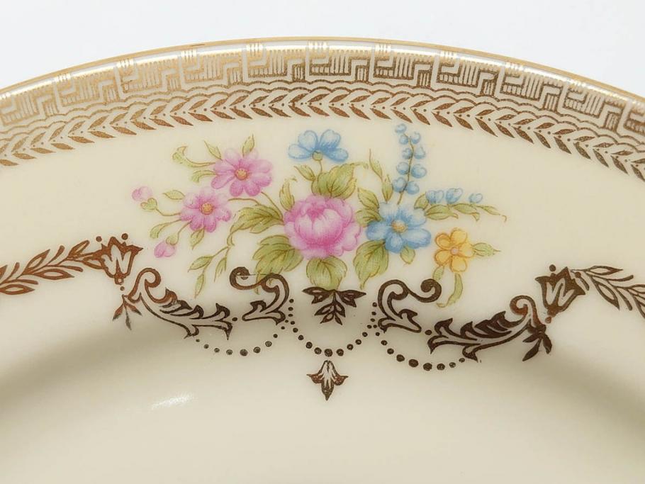 オールドノリタケ　NORITAKE　金彩　ゴールドのデザインが高級感を高めるプレート5枚セット(花、フラワー、皿、洋食器)(R-074126)